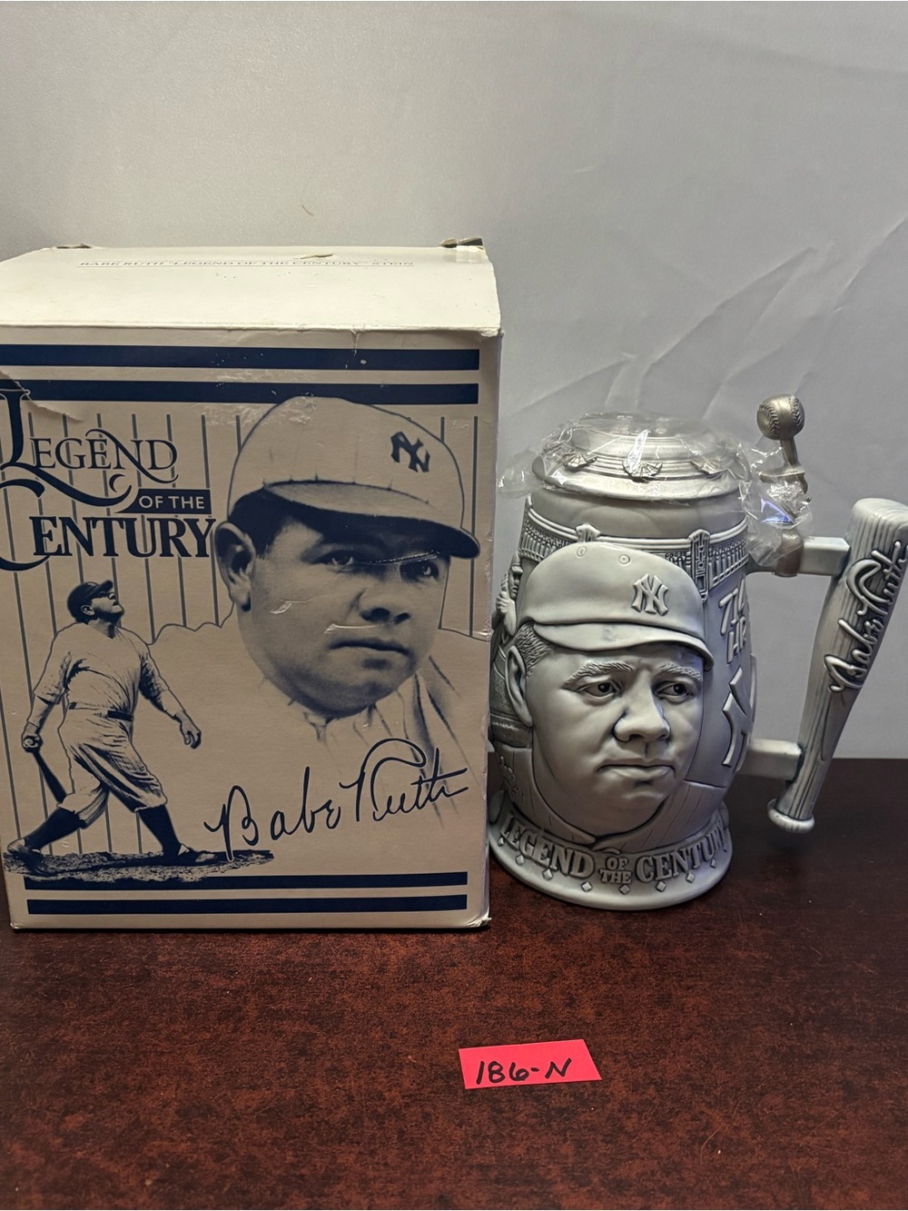 RARE Babe Ruth high relief beer Stein mug legend of the century Yankees Red Sox
